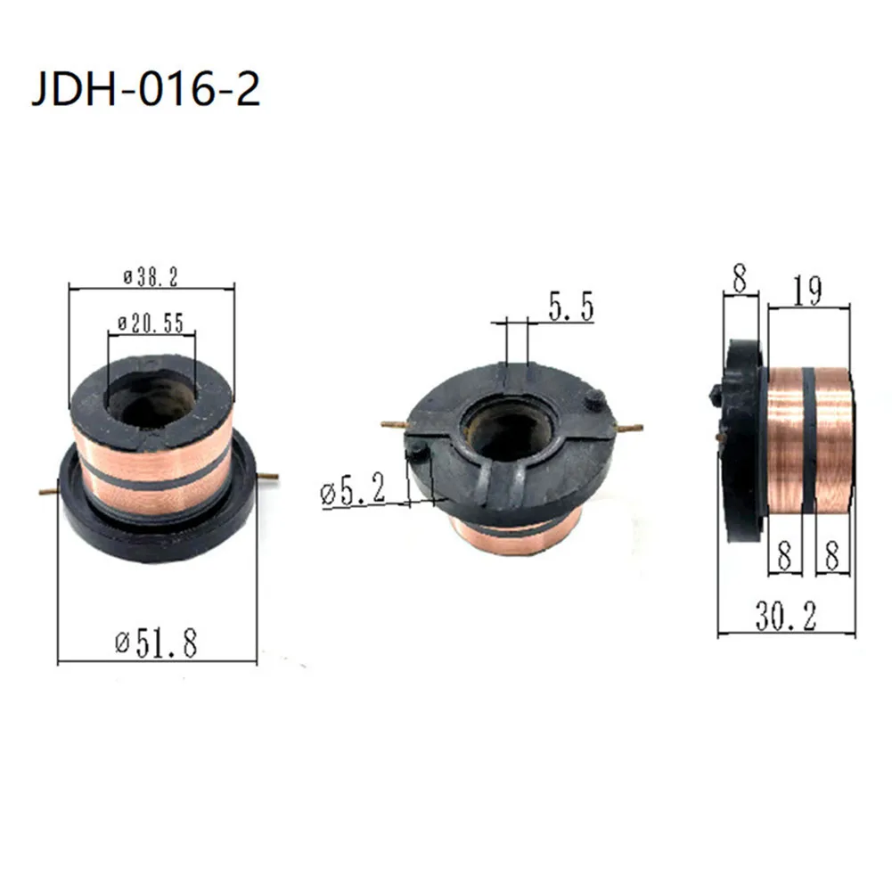 JDH-016-2 Generator Collector Copper Head SlipRing Copper Ring 38.2x20.55x8(30.2)mm 2Rings For DC Motor Power Tool Parts