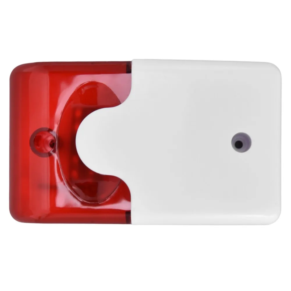2PCS Durable Red Flashing Light Horn DC12V Plastic Flash Sound Siren Compact Alarm Strobe