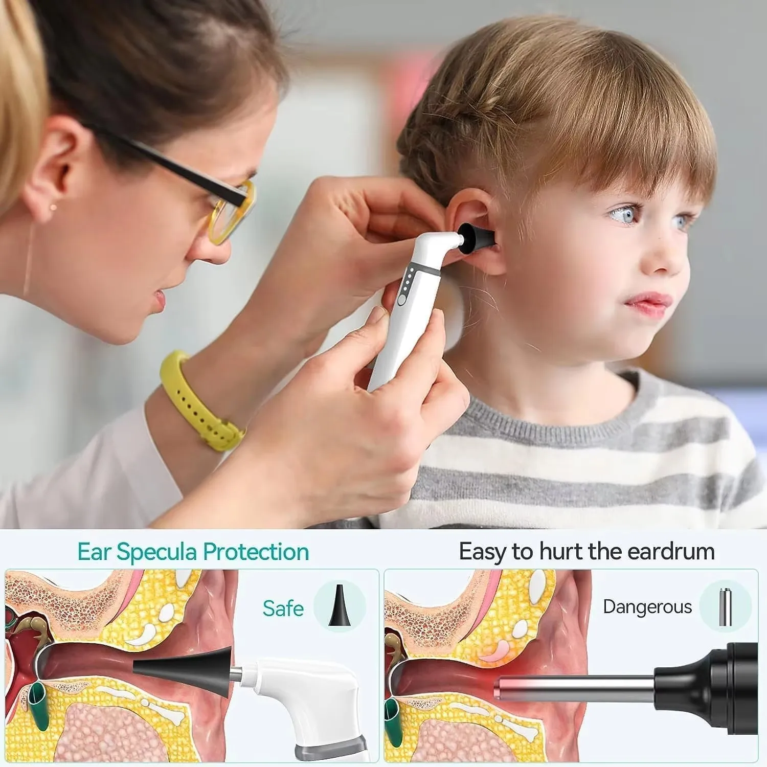 3.9mm Wireless Visual Digital Android iPhone IOS Otoscope Ear Nose Endoscope Camera 720P WiFi Scope for Kids Adults Animal A3