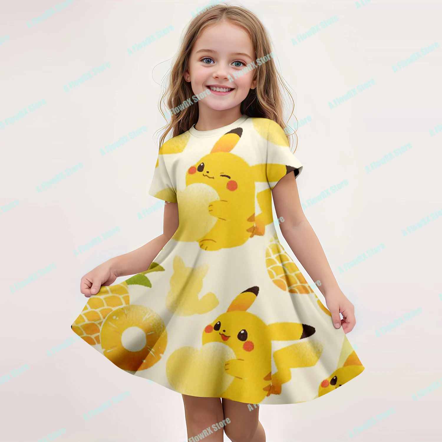 

Платье с короткими рукавами и 3D принтом Pokémon, идеально подходящее для повседневного использования на открытом воздухе, подходит для мужчин, женщин, взрослых и детей, дышащее, удобное