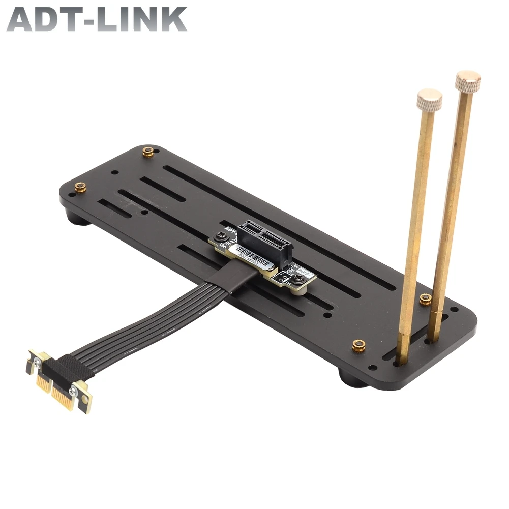 adt link duplo 90 angulo direito pcie 40x1 a x1 riser cabo alta velocidade pci express 1x extensor de gpu com suporte 16g bps 01