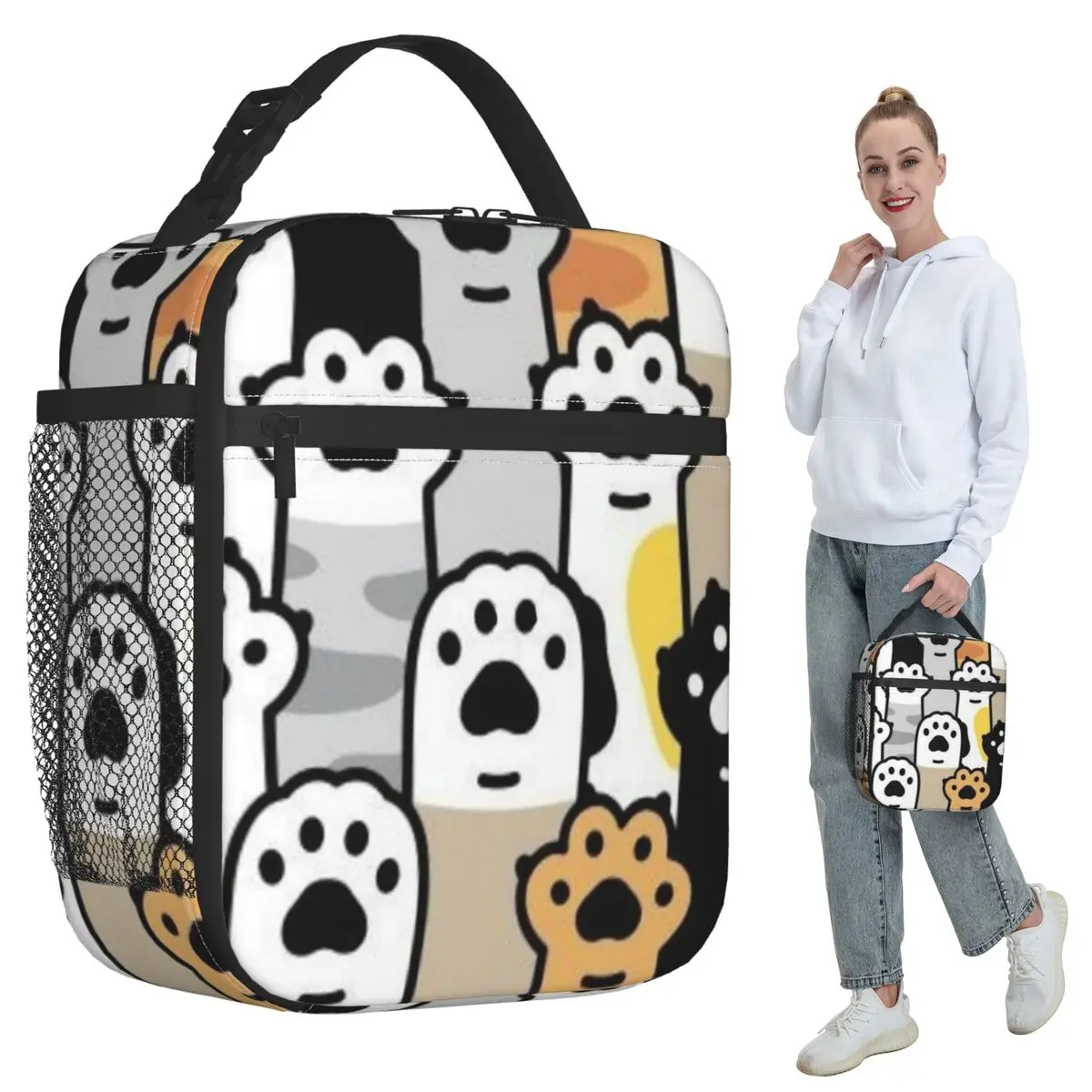 

Изолированная сумка для обеда Cat Paw Lover для детей, школьный холодильник, термоящик для еды, сумка, герметичные коробки для завтрака, контейнер