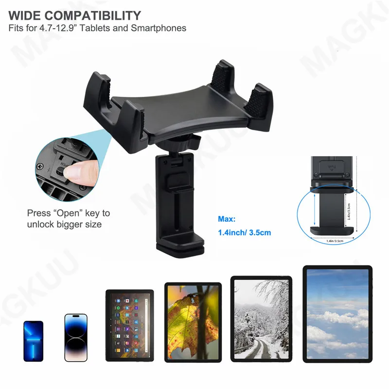 Hands free Adjustable Travel Essential Train Tablet Mount Airplane Phone Holder for iPhone iPad Galaxy Tabs 4.7-12.9\