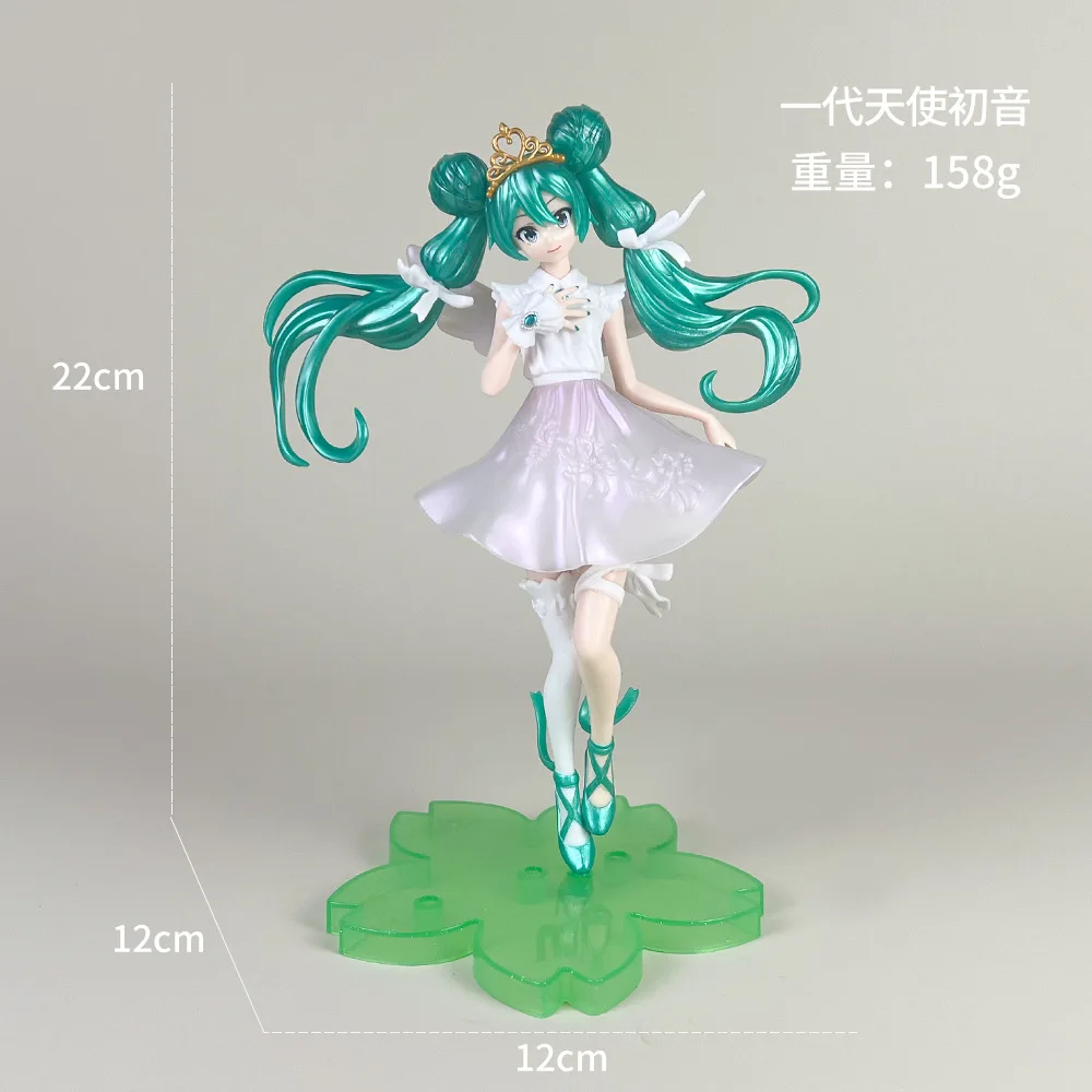 21cm Hatsune Miku Anime 15. Jubiläum weißes Kleid Engel Modell Spielzeug Sakura Basis Geschenk Sammlung Aciton Figur PVC Boxed