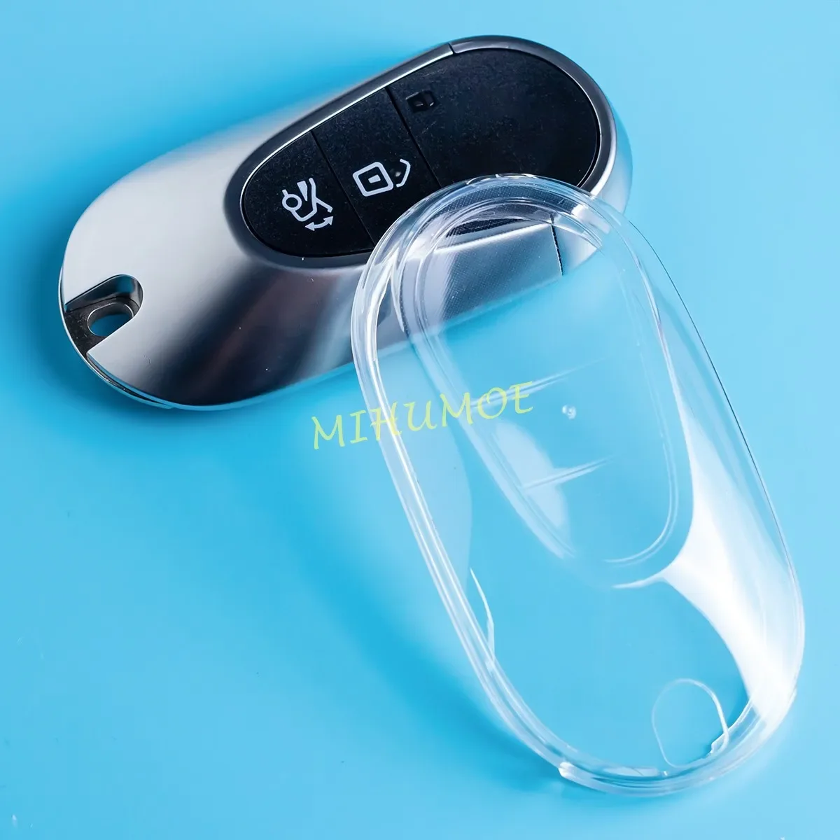 For Mercedes C E S CLE GLC EQS EQE W206 S206 W223 X254 V297 V295 Transparent Clear Car Key Fob Cover Case Holder Accessories