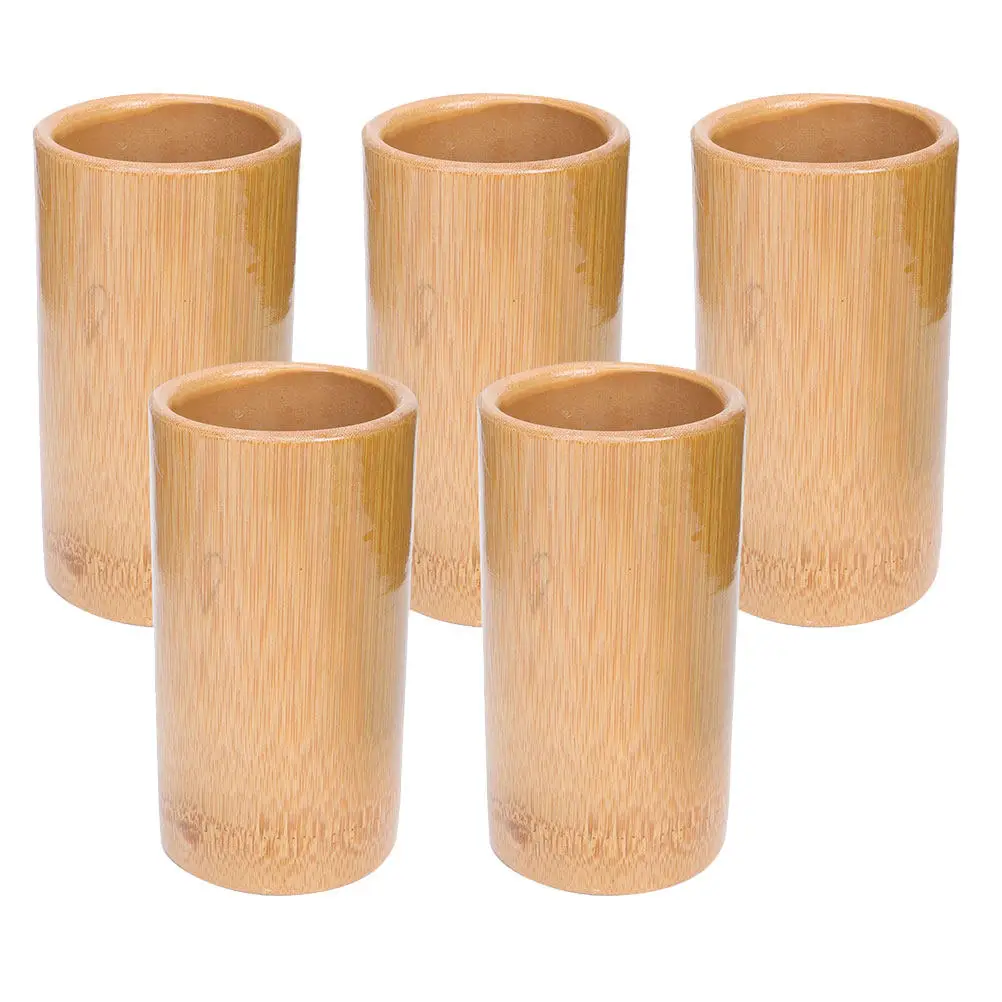 5Pcs Bamboo Cupping Cup Sturdy Wear Resistant Small Massage Cups Spa Therapy Muscle Cupping Device Reusable Body Jar