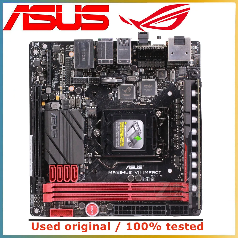 For ASUS Z97 Mini-ITX Motherboard MAXIMUS VII IMPACT Z97i M7i Motherboard LGA 1151 DDR4 32GB Support 6500 6300 6600 7700 7400