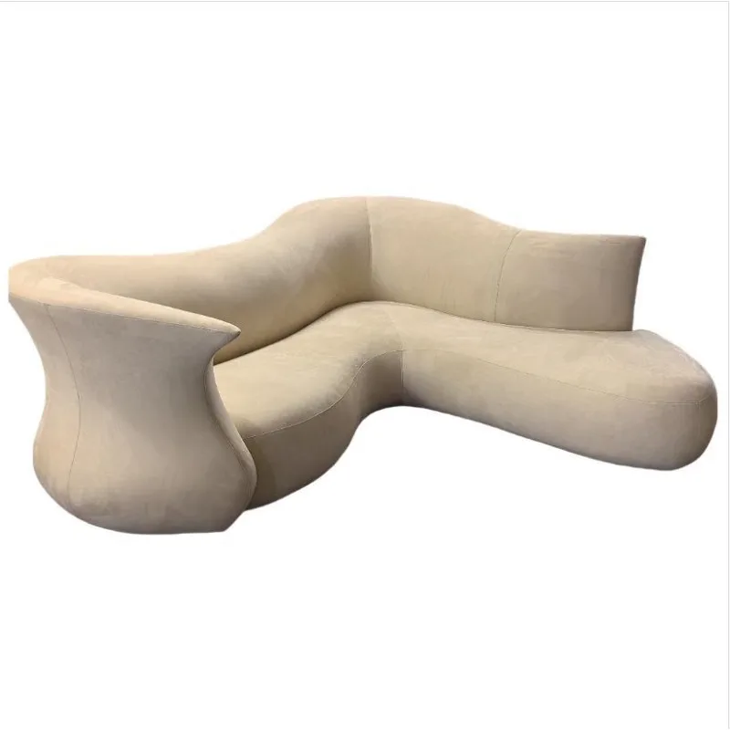 Nordic simple fiberglass special-shaped fabric sofa modern