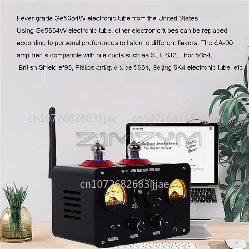 HiFi Electronic Tube Small Audio Power Amplifier DC 24V SA-90 Household Fever grade Gallbladder Amplifier U Disk Bluetooth