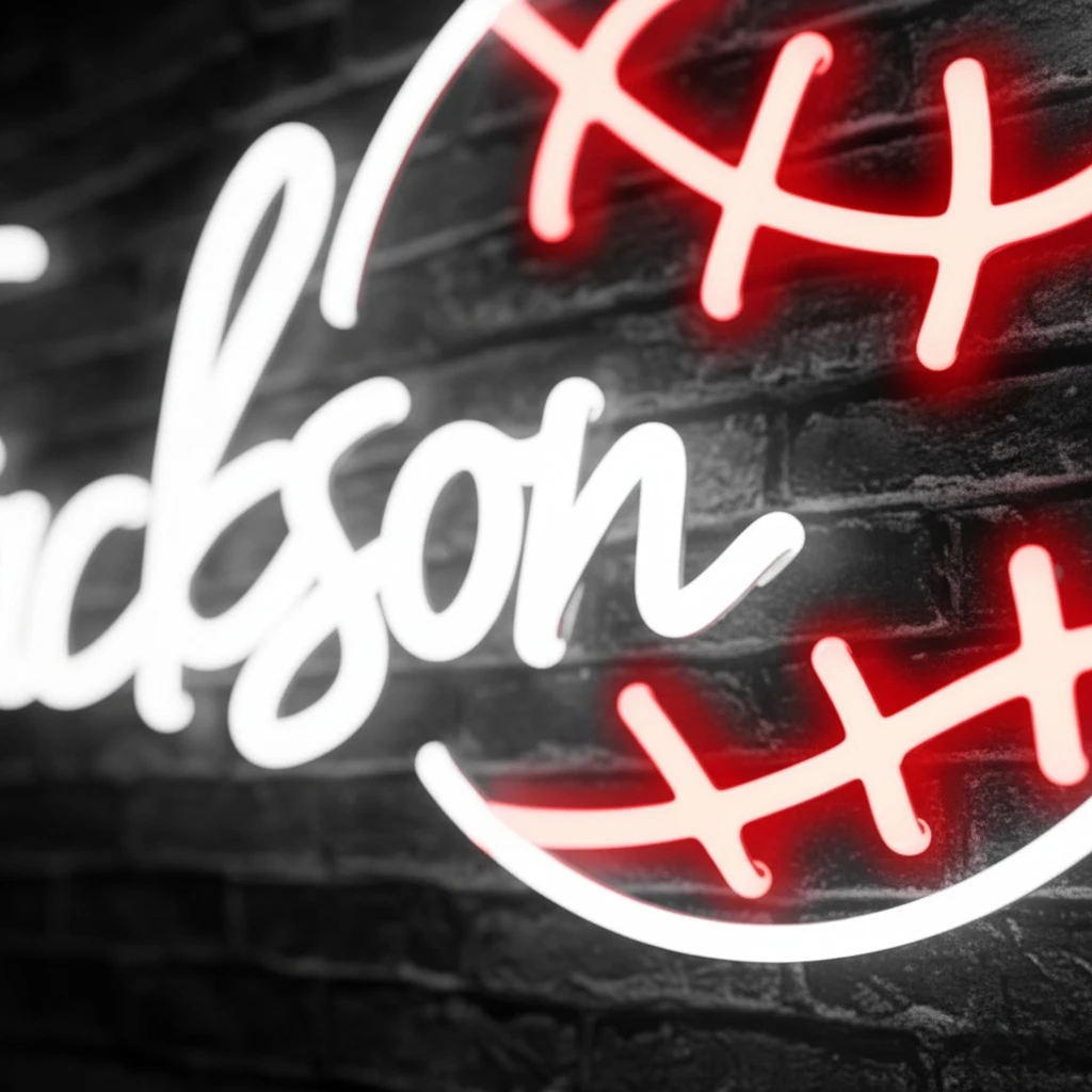 Custom Name Baseball Neon Signs Adjustable Brightness USB Powered Retro Decor for Bedroom/Baseball Room Perfect Holiday Gift