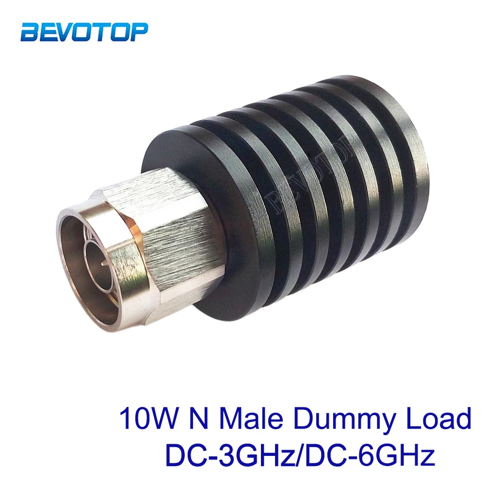 

1Pcs 10W N Male Plug Connector DC-3GHz/6GHz 50ohm RF Coaxial Termination Dummy Load Nickel Plated RF Accessories