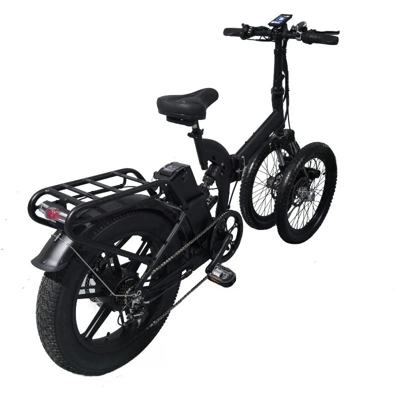 Three-wheeled electric moped Inverted three-wheeled electric moped bicycle