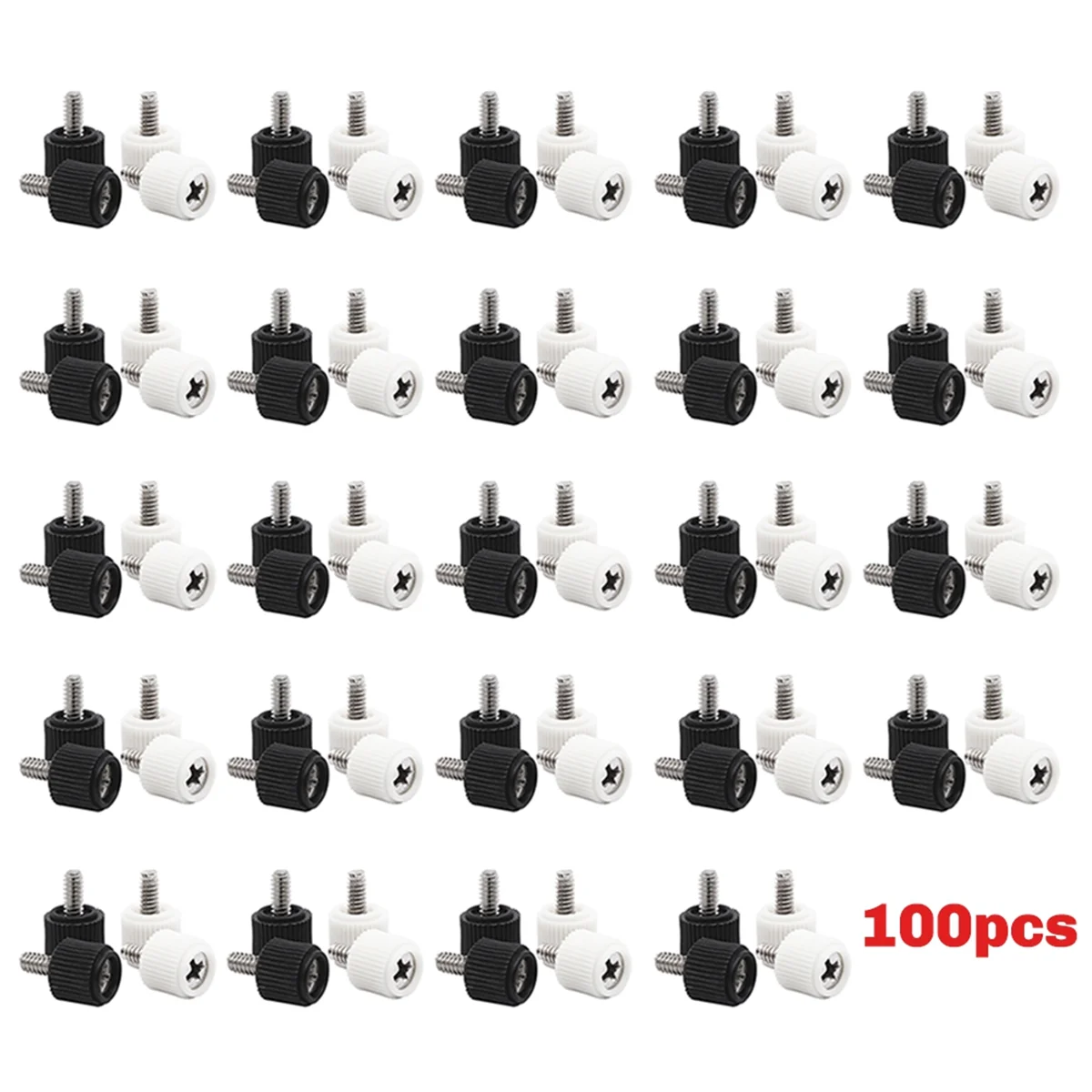 

BAAQ 100 шт. винты с ручкой, черный, белый винт, утопленный винт, корпус настольного компьютера, винты для боковой панели 6-32