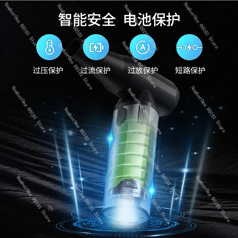 Brushless Vacuum Cleaner with Suction and Blowing Function, Cordless Dust Blower, Outdoor Mini High-Power Violent Fan
