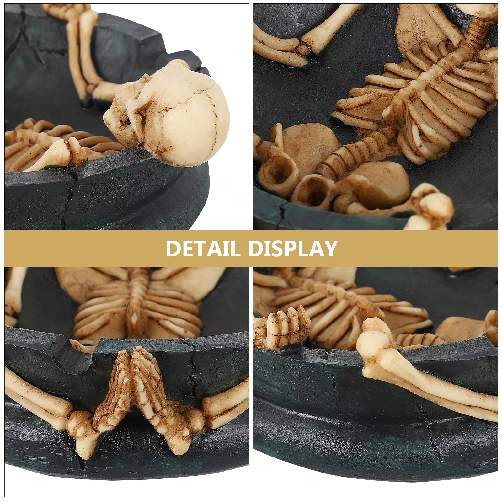 

Skull Table Decor Desktop Ornament Halloween Ashtray Home Spooky Skulls Tabletop Ornaments Haloween Props Resin Unique Statues