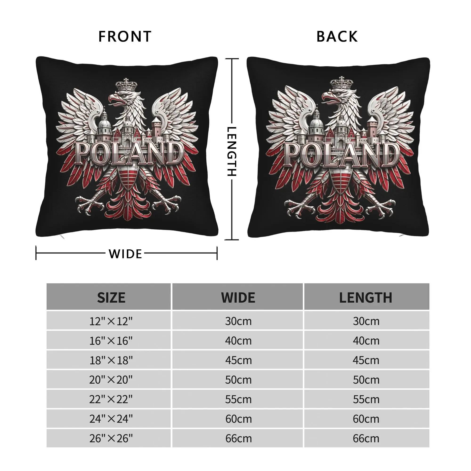 Pillow Cover Poland Polish Flag Poland Flag  Vintage Pillow Case For Sofa Bedroom Home Decor Pillowcases