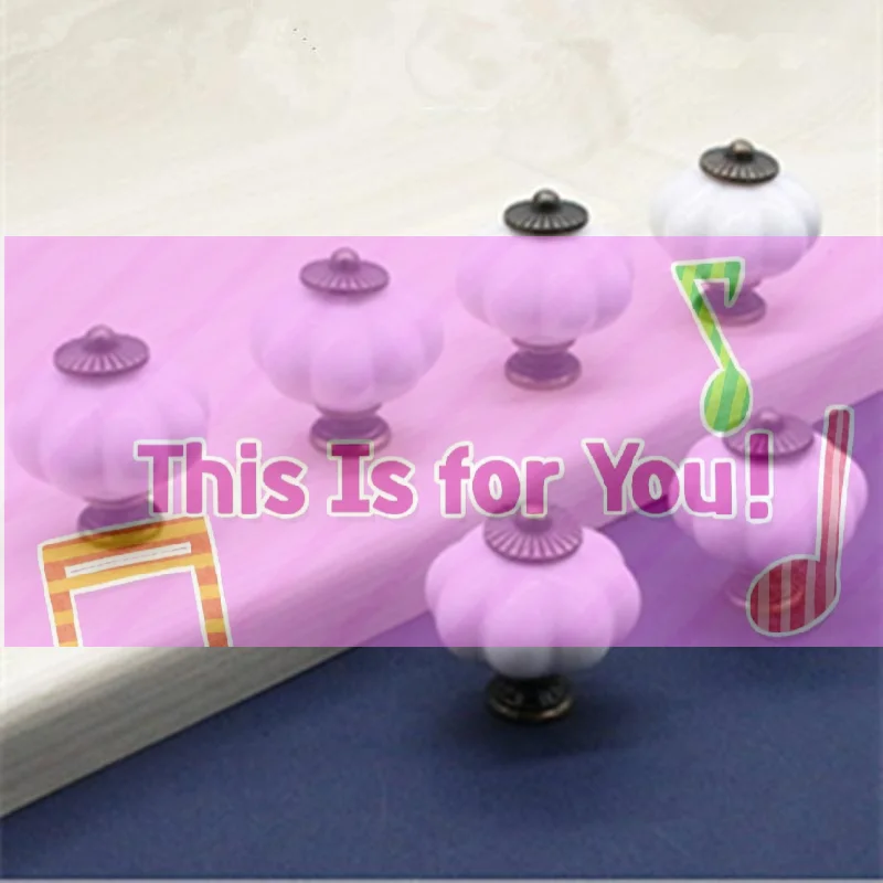 【HMA】Simple Single Hole Acrylic Pumpkin Handle European Style Vintage Cabinet Knob Round Door Pull Handles Wine Cabinet