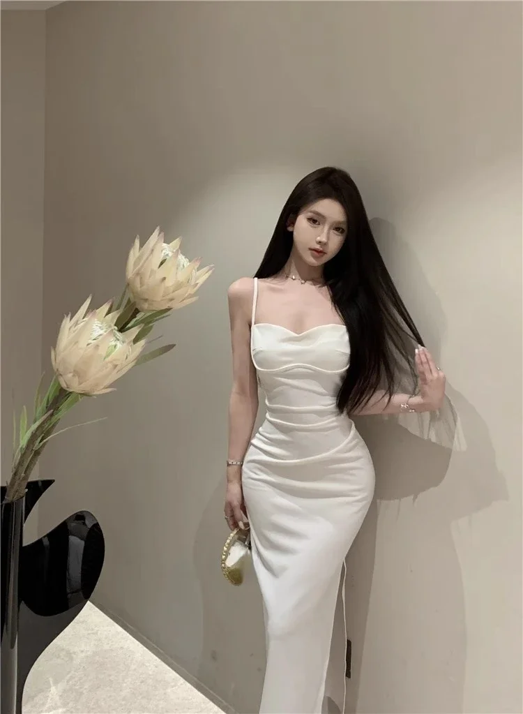 Topanoma Evening Dresses Women Sleeveless Slash Neck Backless Slim Sexy Elegant Cocktail Dress Wedding Party Birthday Celebrity