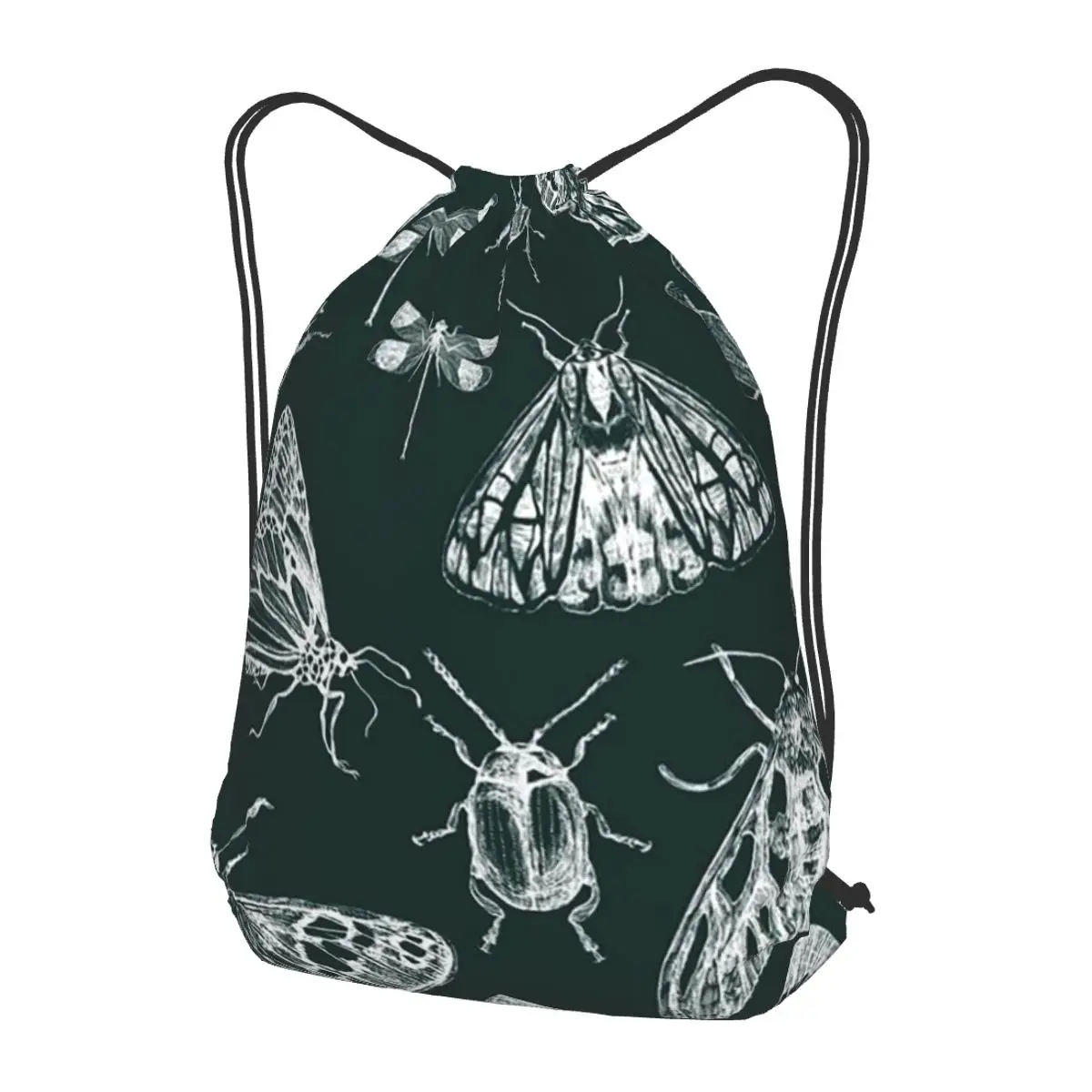 Bug Themed With Insect Patterns Backpacks Casual Drawstring Bundle Pocket Sports Bag Book Bags for Travel School