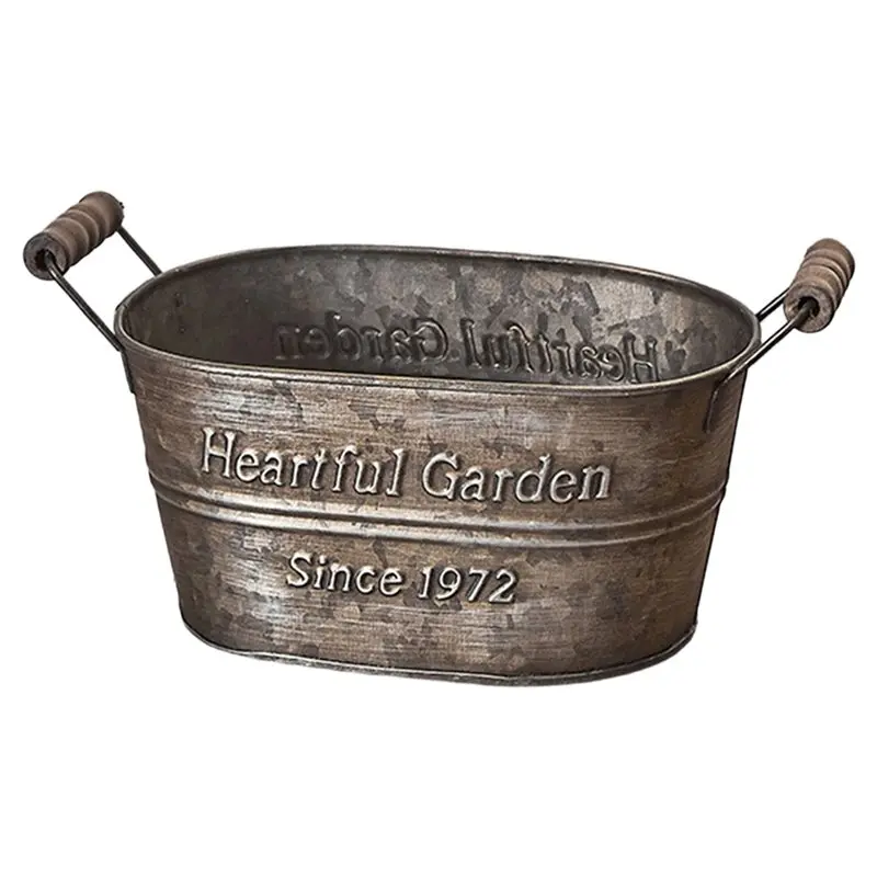 

НОВИНКА! A93G】 Винтажный металлический поднос для фотосъемки, ретро-тарелка для хлеба, поднос для хранения, с английской надписью, железная ручка, ведерко для дома