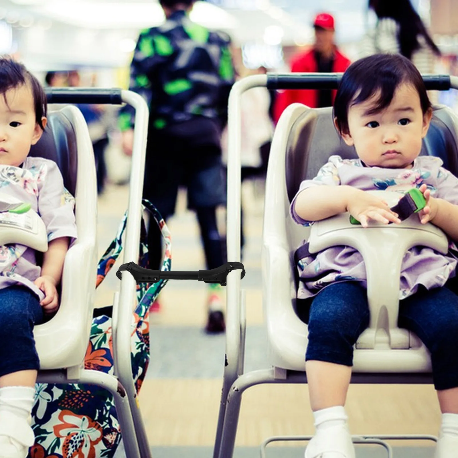 2pcs Connector for Twins Black Infant Dual Double Baby Cart Outdoor Stroller Connectors For Twins Lightweight Durable Aluminum