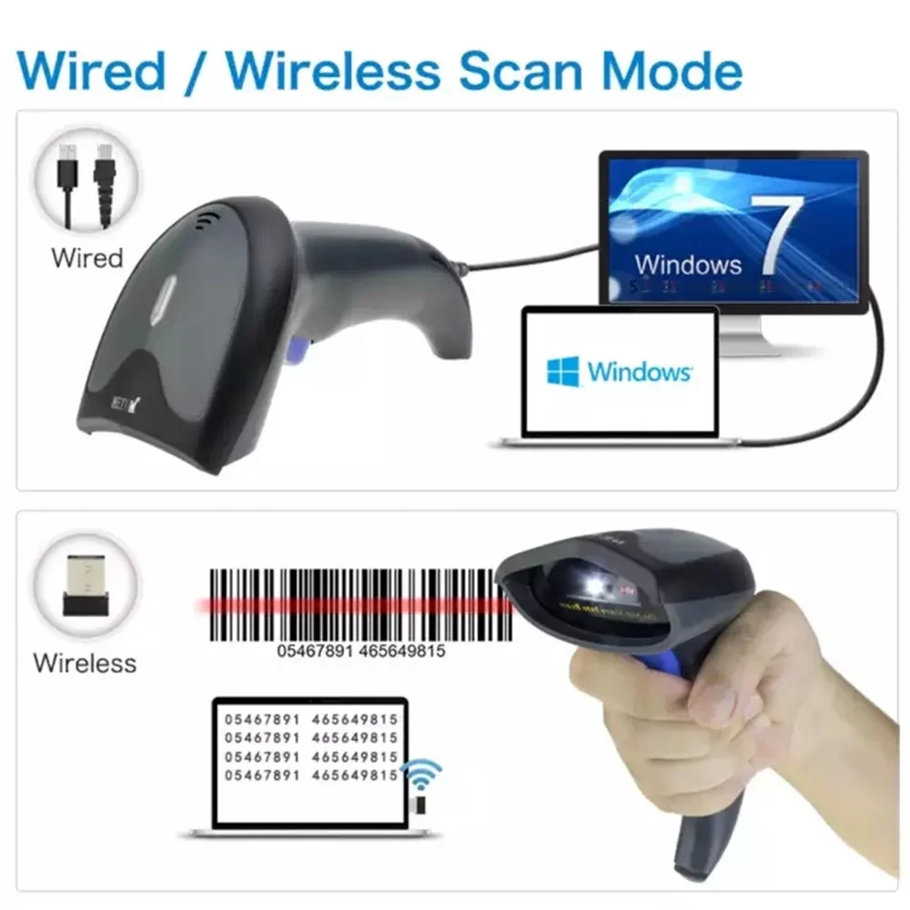 NETUM-Barcode Scanner CCD sem fio, W6, W8-X, Bluetooth, 2D Bar Code Reader, QR Data Matrix, PDF417, IOS, Android, Windows