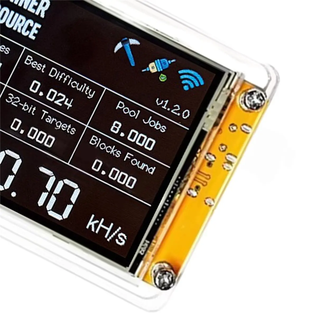 L77A NMMinerNerdMiner V2 780KH/S -, Smart Display Crypto Solo Lottery 750KH/S Bitcoin Mining Mini ASIC Simulator