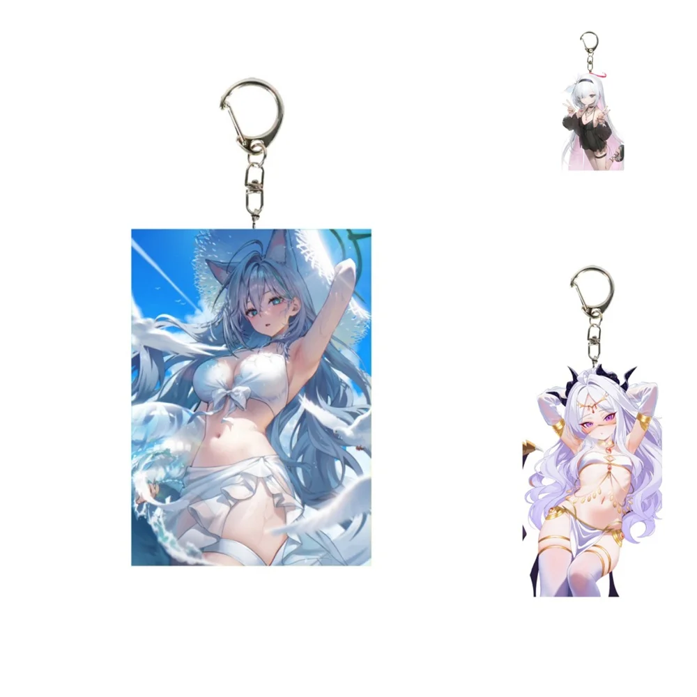 

6CM Anime Blue Archive Acrylic Keychain Model Cosplay Characters Ornament Accessories Goods Collection Gifts