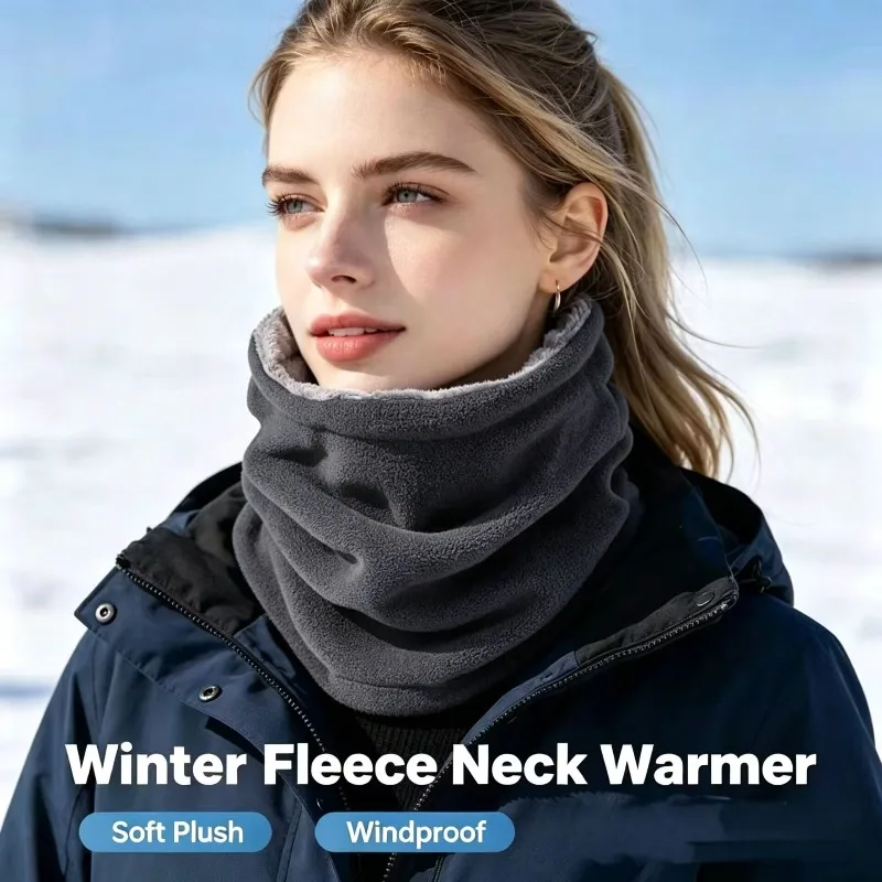 Winter MotorcycleWarm Mask Men Women Fleece Neck Outdoor Warmer Windproof Scarf Camping Hiking Balaclava Cycling Face Mask