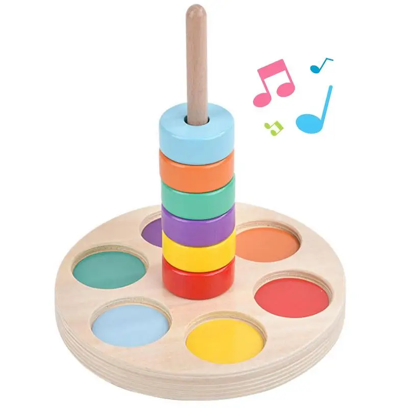 Educational Toys Color Cognition Wooden Toy Blocks Early Learning Color Shape Match Kids Toy For Boys Girls 12-20 Months