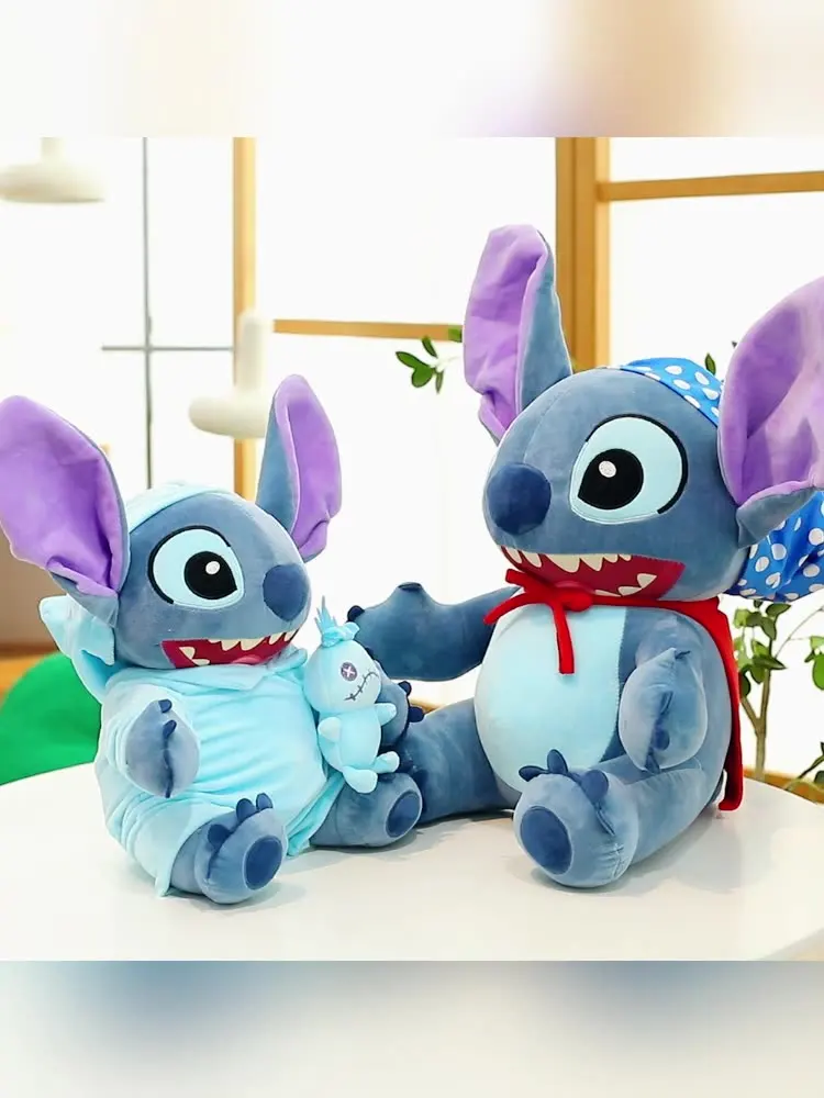 Disney Lilo & Stitch Scrump juguetes de peluche pijamas Kawaii Anime Plushie muñecas Stitch almohadas de peluche suaves regalos de navidad para niños