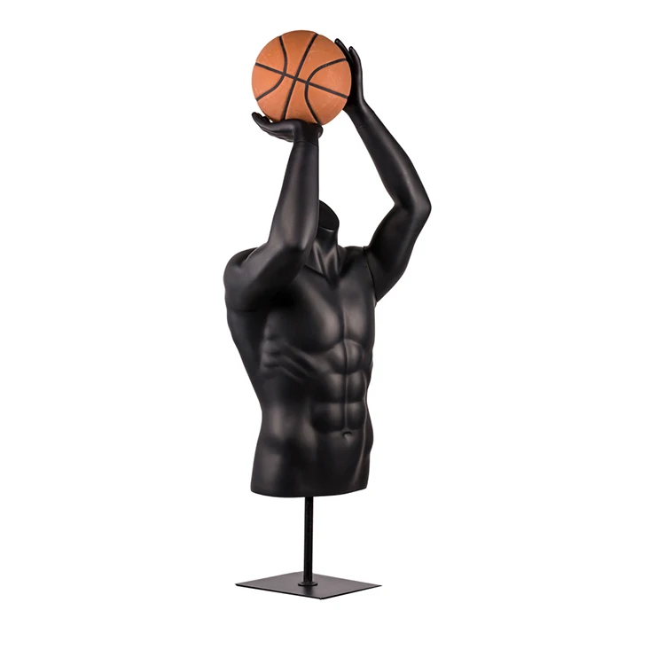 

Sports Muscular Black Male Torso Basketball Half Body Mannequin
