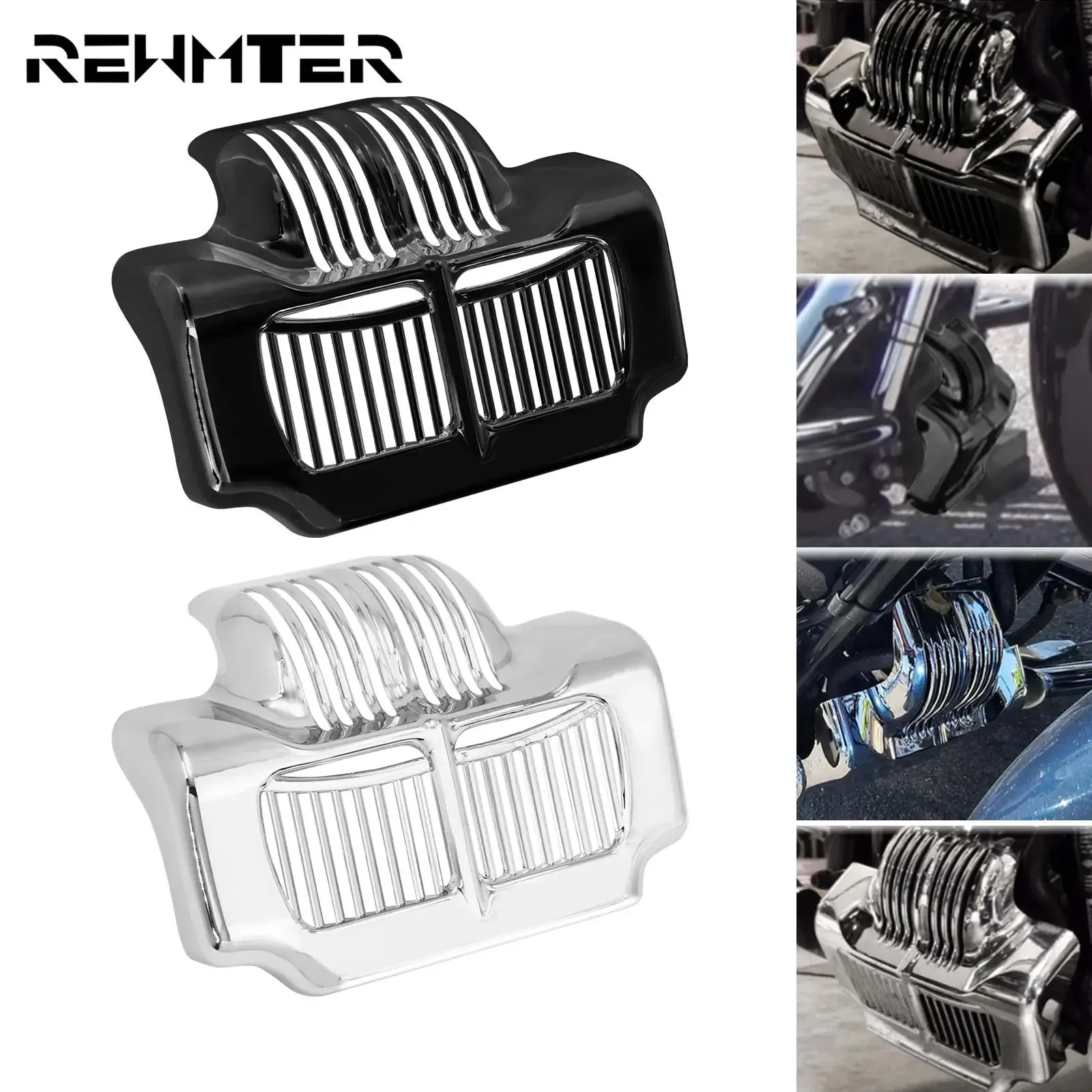 

Black/Chrome Motorcycle Stock Oil Cooler Cover For Harley Touring Road King CVO Electra Street Road Glide FLHR FLHT 2011-2015