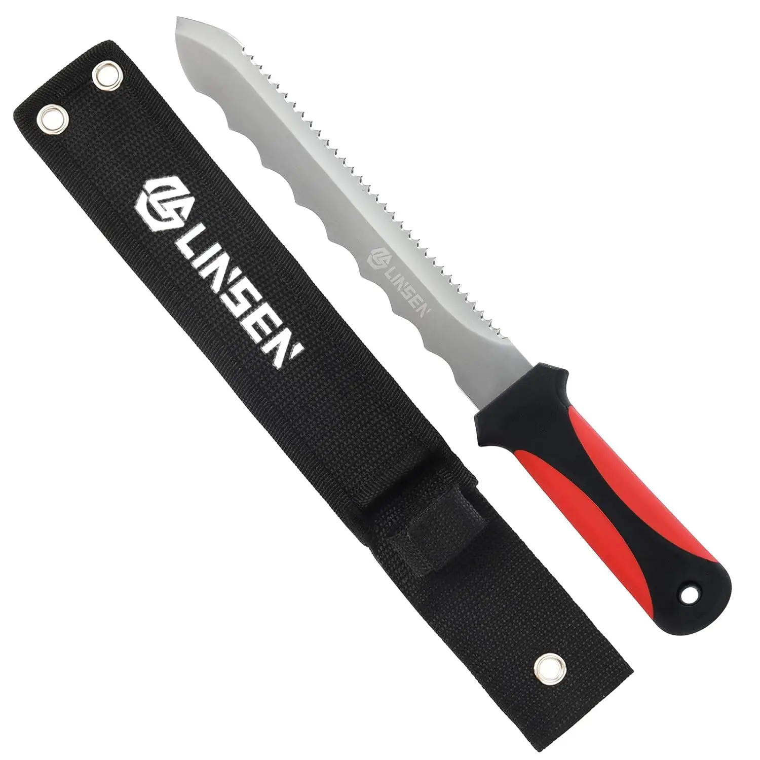 Double-Sided Stainless Steel Garden Knife with 7.8" Blade, Nylon Sheath Included