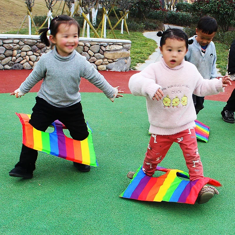 Kindergarten Springboard Outdoor Multiplayer Sports Prop Jumping Foam Pad Kid's Outdoor Multifunction Game Pad 2-hole Game Board