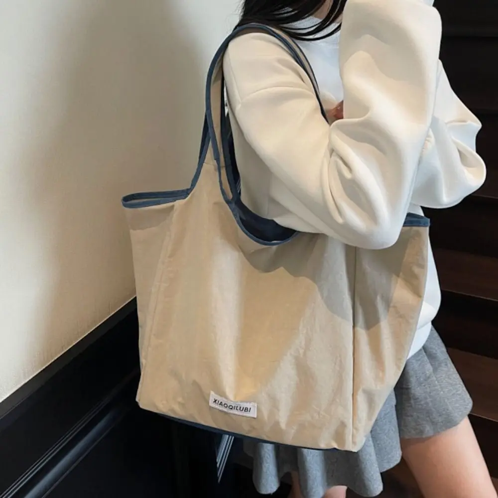 

Dopamine Color Nylon Shoulder Bag Lightweight Waterproof Foldable Shopping Bag Handbag Cloth Eco Friendly Storage Bag