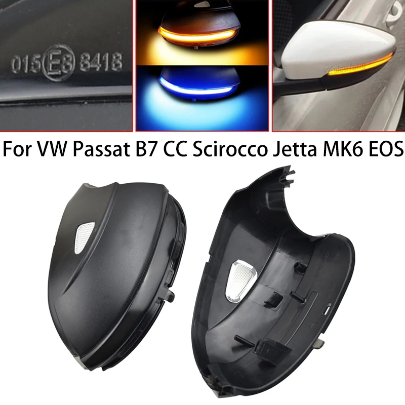 

2 шт. для VW Passat B7 CC Scirocco Jetta MK6 EOS светодиодный динамический поворотный сигнал светильник боковое крыло, зеркало заднего вида, индикатор