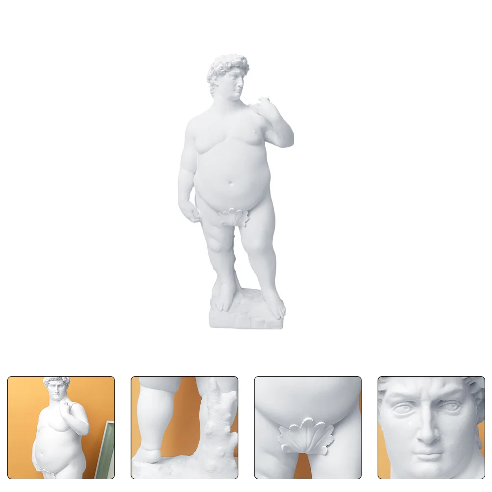 Fat David Statue Desk Topper Para Sculpture Home Masterpiece Resin Crafts Ornament Decor Hat