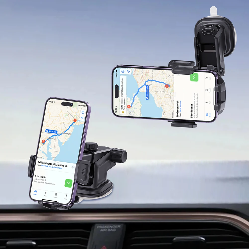 Universeller Autotelefonhalter, Super-Adsorptionshalter für Freisprecheinrichtung, GPS 360° °   Verstellbarer Konsolenständer für die Windschutzscheibe