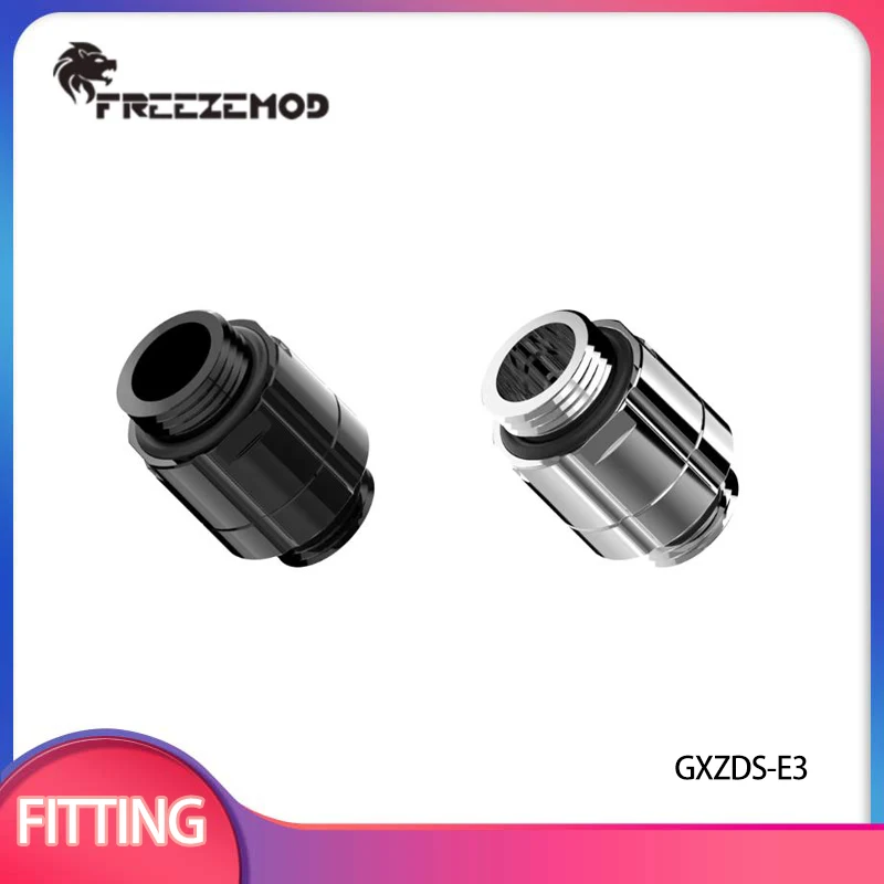 FREEZEMOD Double Male Head Brass G1/4 Thread Extended Fitting Double External Teeth PC Water Cooling Connector / GXZDS-E3