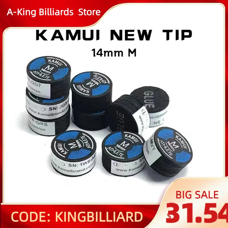 Japan Original Kamui ATHLETE Tips Black 14mm Billiard Pool Carom Cue Tip Billiard Cue Stick Tips Snooker Billiard Accessories