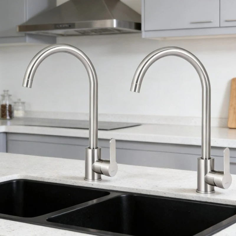 

1pcs/2pcs Kitchen Faucet for Vegetable Sink Stainless Steel Rotating Household Sink Faucet Splash-proof Sink Faucet Accessories