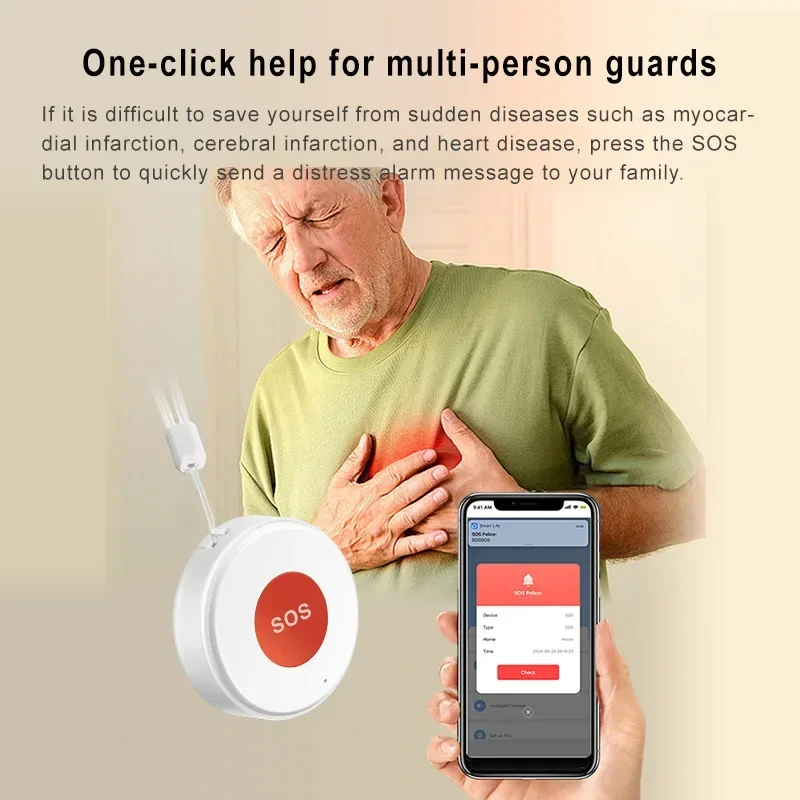 

Wi-Fi для Doodle Smart Sos, кнопка сигнализации, кнопка умного переключателя для пожилых людей, помощь в чрезвычайных ситуациях, сигнализация в один клик, домашняя безопасность