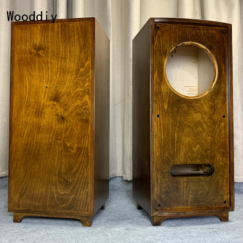 

Handmade 8/10 Inch Hifi DIY Loudspeaker Empty Cabinet Birch Plywood Customized Floor Speaker Box One Pair Wood Bass Reflex