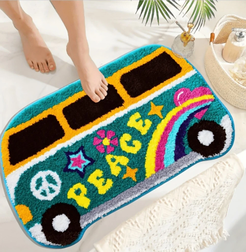 

Cartoon Car Home Floor Mat Living Floor Mat Bathroom Floor Mat Imitation Cashmere Carpet Bathroom Door Absorbent Anti Slip Foot