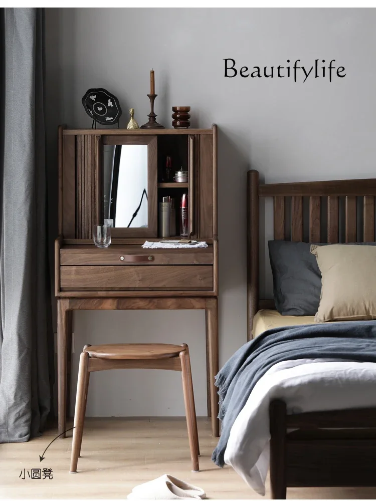 N19 Nordic Solid Wood Antique Style Dressing Table Small Apartment Bedroom Makeup Table