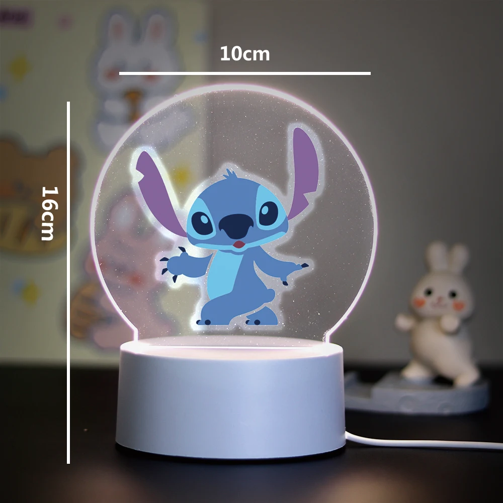 LED 3D Night Light com Crack Base, lâmpada que muda a cor, personagem animado, novo, RGB, 1 pc