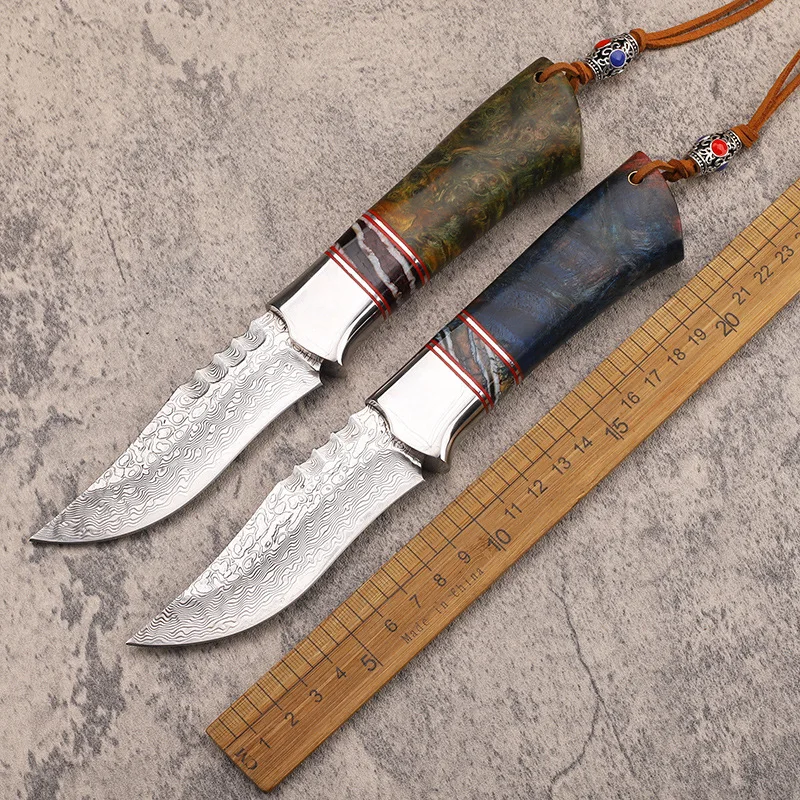 Dropship VG10 Damascus uitgeharde en stabiele handgreep Vast mes Outdoor Camping Survival EDC-gereedschap voor de jacht