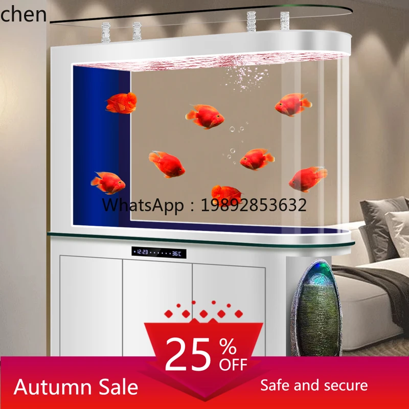 

Bullet Fish Tank Screen Partition Entrance Flowing Water Curtain Wall Living Room Household Large Smart Aquarium