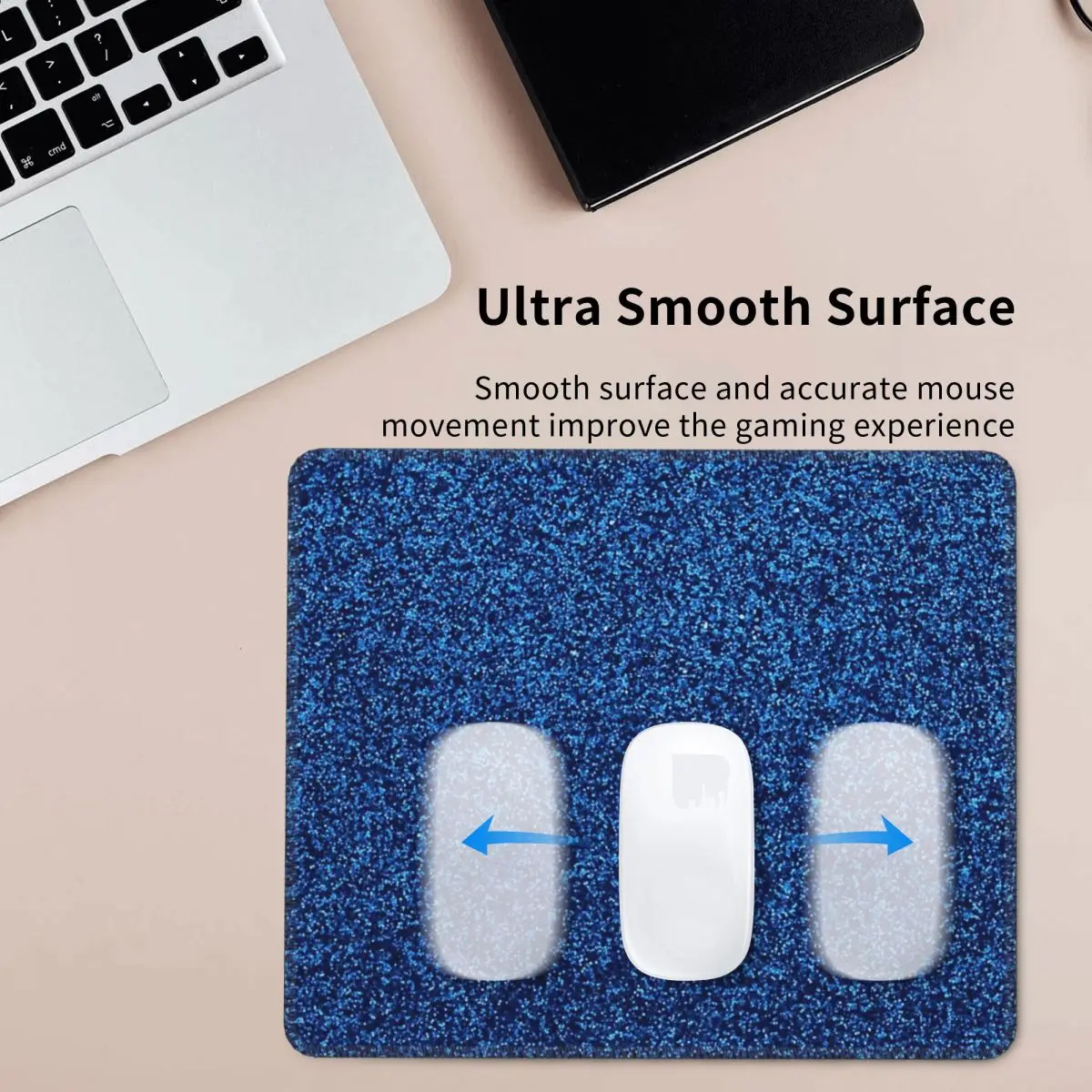 작은 파란색 반짝이 마우스 패드 컴퓨터 키보드 마우스 매트 게이머 노트북 책상 매트 사무실 테이블 매트